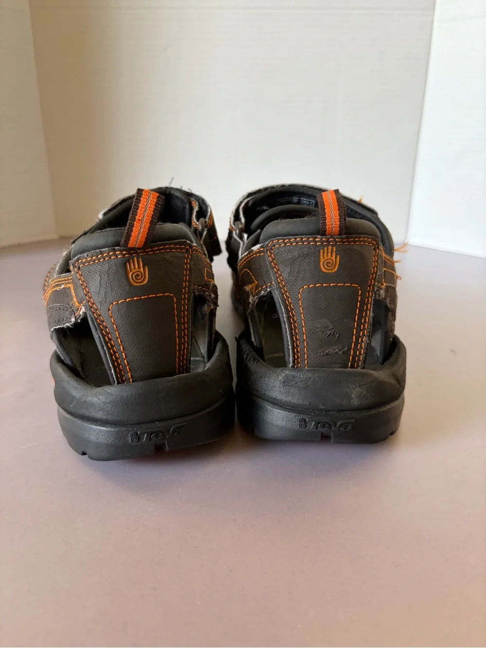 Teva Brown with Orange Stitching Outdoor Sandals